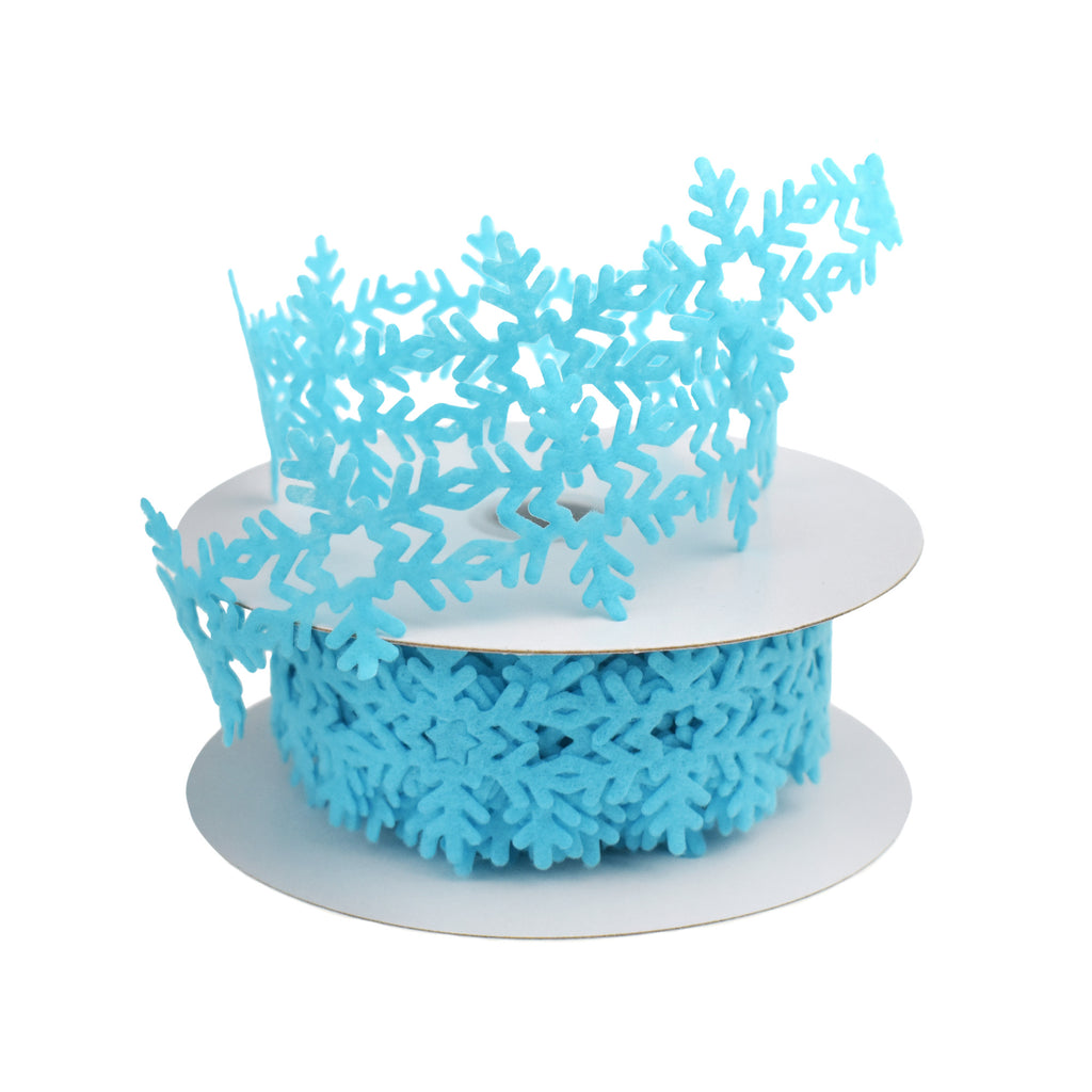 Christmas Snowflake Felt Cutout Ribbon, 1-1/2-inch, 10-yard