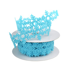 Christmas Snowflake Felt Cutout Ribbon, 1-1/2-inch, 10-yard