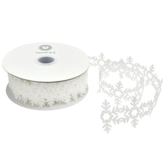 Christmas Snowflake Felt Cutout Ribbon, 1-1/2-inch, 10-yard
