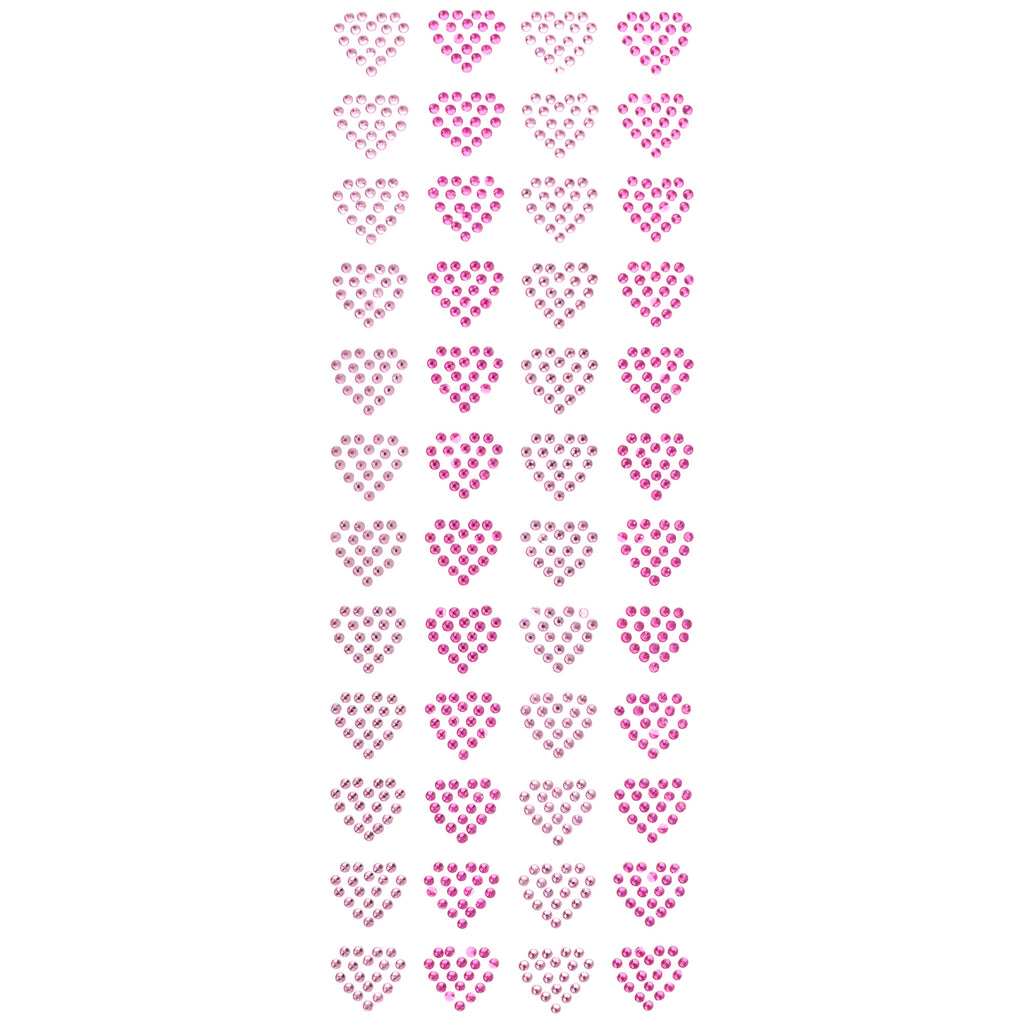 Gemstone Hearts Embellishment Craft Stickers, 3/4-inch, 48-count