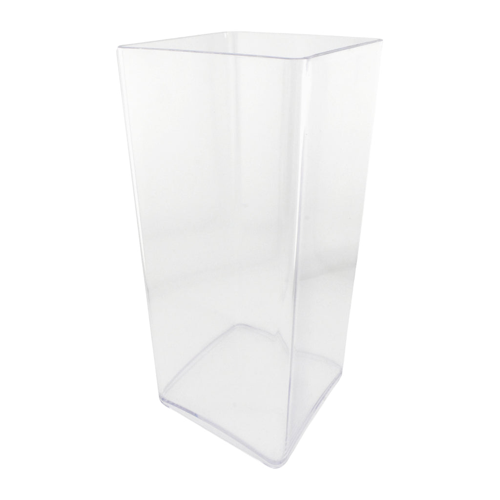 Clear Acrylic Tapered Block Vase Display, 10-inch