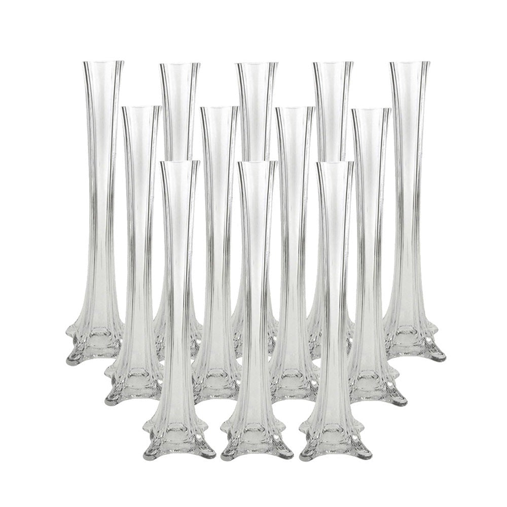 Tall Eiffel Tower Glass Vase Centerpiece, 24-inch, 12-count