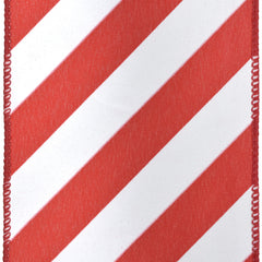 Christmas Candy Cane Glossy Stripe Wired Ribbon, 10-yard