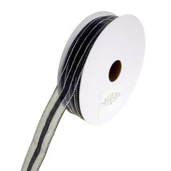 Sheer Metallic Iridescent Edge Natalia Ribbon, 5/8-Inch, 25-Yards