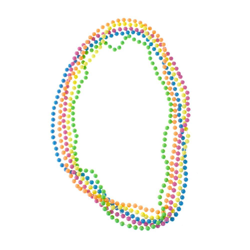 Plastic Bead Necklace, Pastel, 15-1/2-Inch, 5-Piece