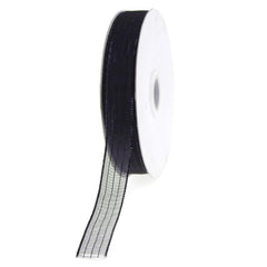Sheer Metallic Stripe Corsage Ribbon, 5/8-inch, 50-yard