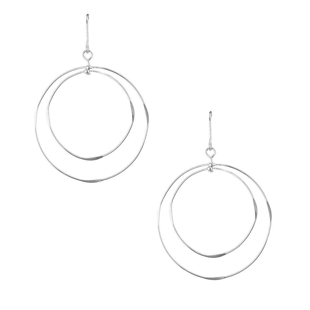 Concentric Circle Drop Earrings, 1-1/2-Inch