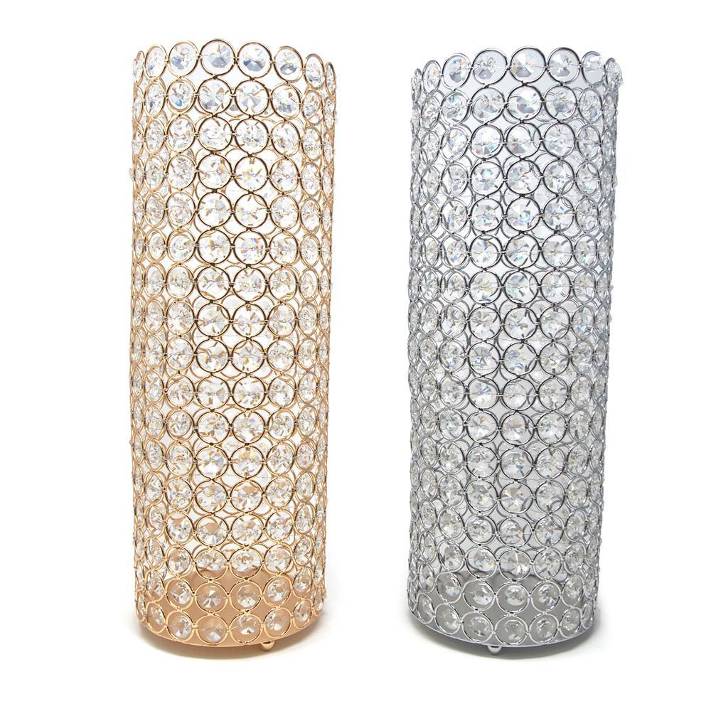 Extra Large Crystal Cylinder Candle Holder, 16-Inch