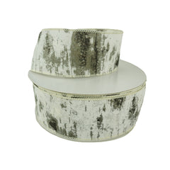 Christmas Birch Tree Canvas Wired Ribbons