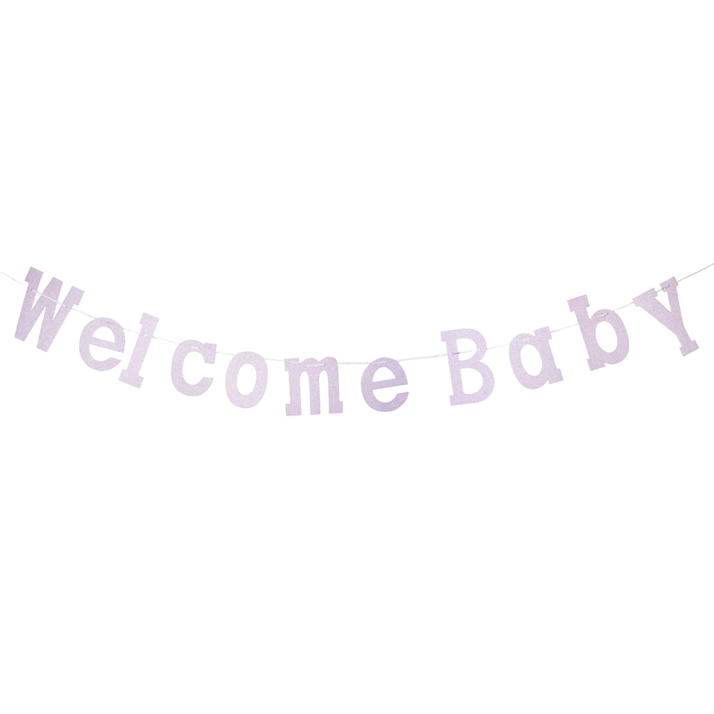 Diamond Glitter 'Welcome Baby" Garland, 7-Inch, 7-Feet