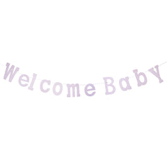 Diamond Glitter 'Welcome Baby" Garland, 7-Inch, 7-Feet
