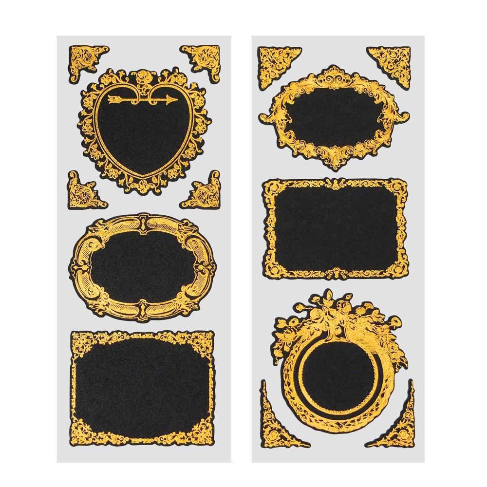 Fancy Gold Frame Chalkboard Label Stickers, 3-Inch, 2-Sheets