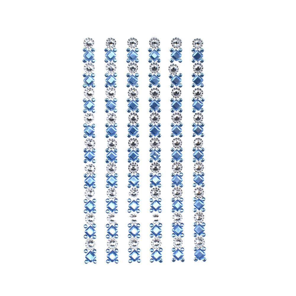 Rhinestone Embellishments Stickers, 6-Inch, 5-Strips