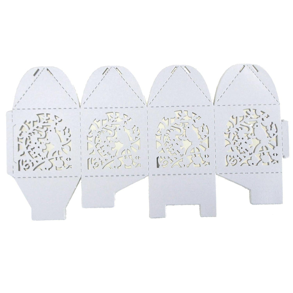 Laser Cut Favor Boxes, Birdcage, 2-Inch, 12-Piece, White