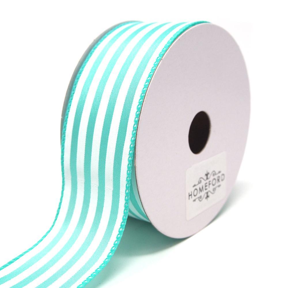Cabana Stripes Satin Wired Ribbon, 10 Yards