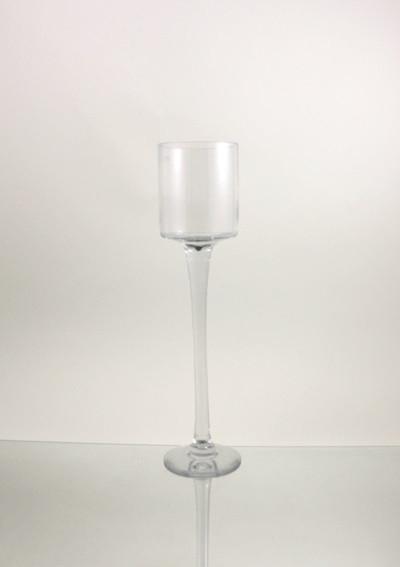 Clear Glass Wine Candle Holder Table Centerpiece