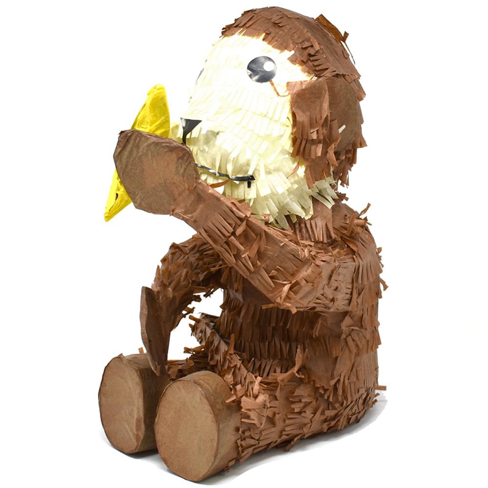 Monkey with Banana Pinata, Brown, 15-1/2-Inch