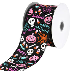 Halloween Cartoon Icons Wired Ribbon, 10-yard