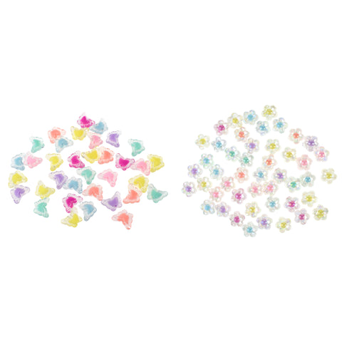 Iridescent Acrylic Fashion Craft Beads, 1-ounce