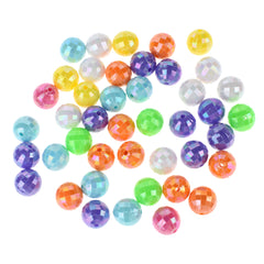 Iridescent Plastic Fashion Disco Ball Craft Beads, 3/8-inch, 42-count