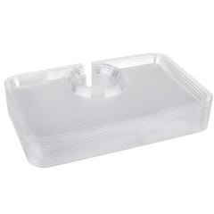Clear Appetizer Plastic Plates Cup Holder Slot, 8-inch, 12-count