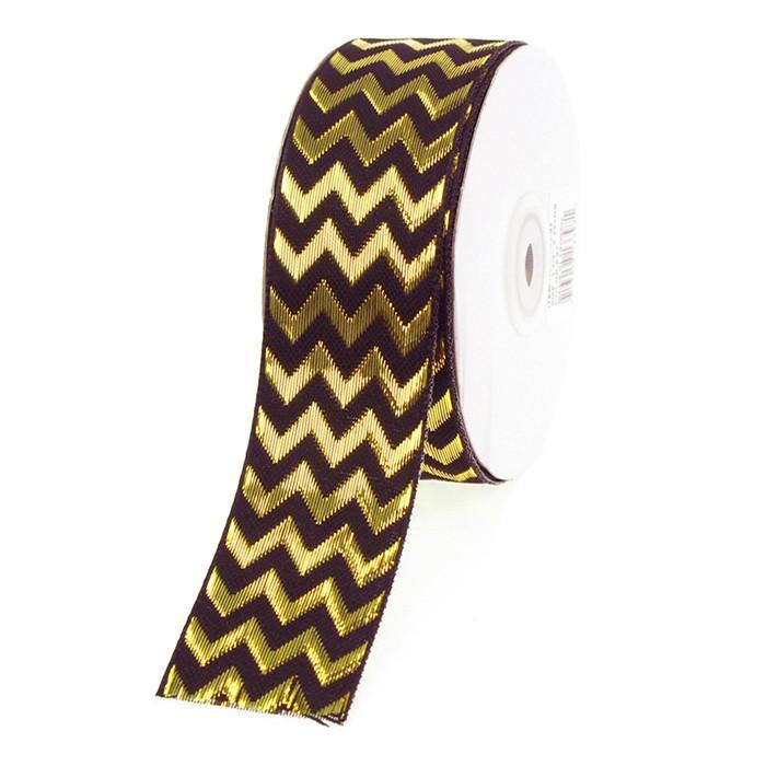 Chevron Ribbon Metallic Shine, 1-1/2-Inch, 25 Yards