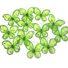 Organza Nylon Glitter Butterflies, 2-inch, 20-count
