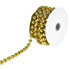 Plastic MOT Pearls Garland Ribbon, 10mm, 6 Yards