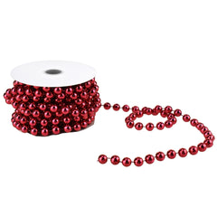 Plastic MOT Pearls Garland Ribbon, 10mm, 6 Yards