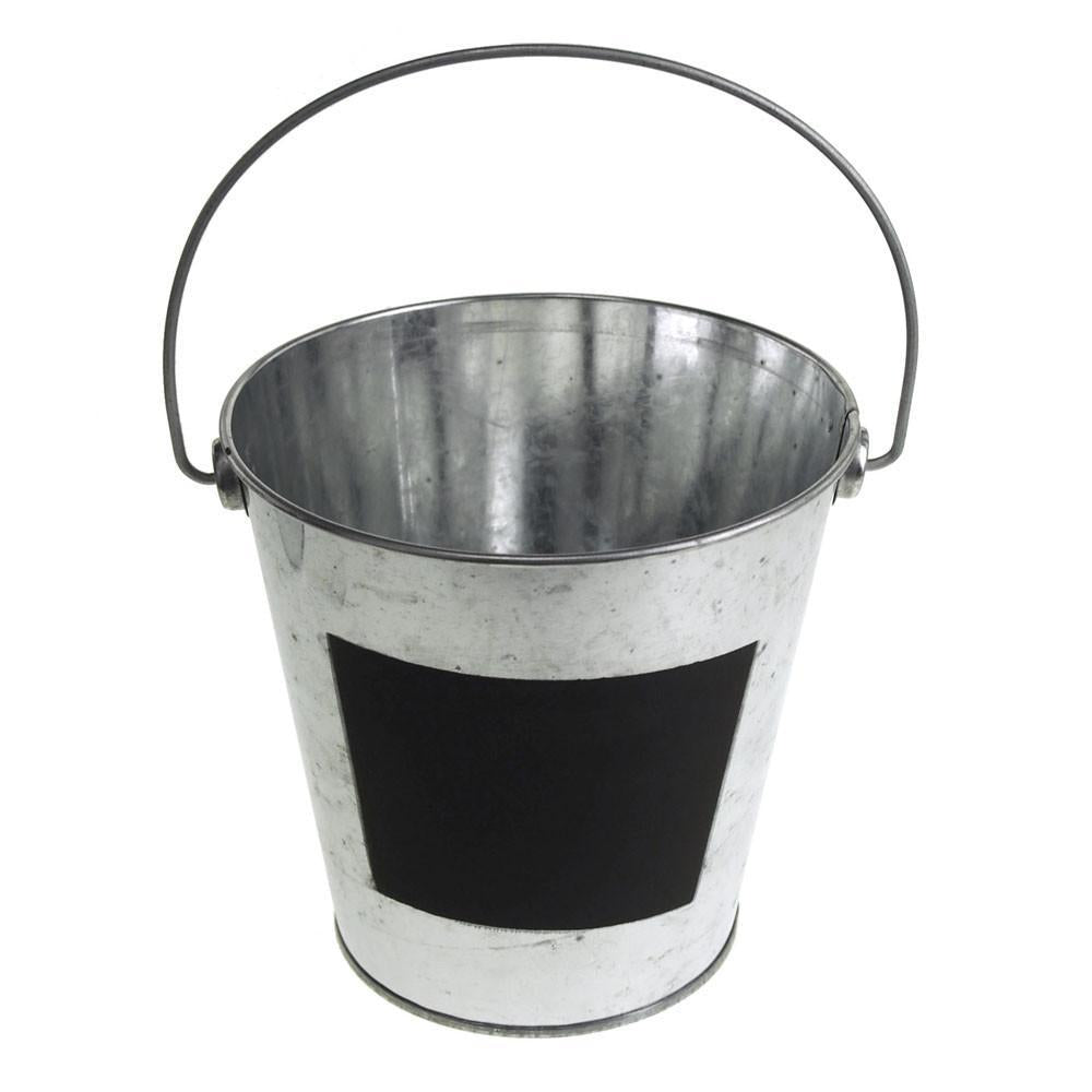 Galvanized Metal Buckets with Chalkboard Label