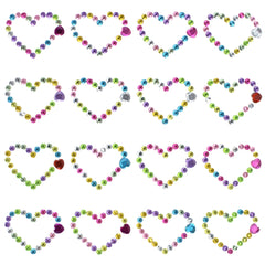 Gemstone Dainty Hearts Craft Stickers, 3/4-inch, 28-count