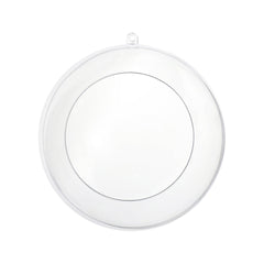 Fillable Plastic Clear Ball Ornament With Opening, 4-3/4-Inch, 6-Count