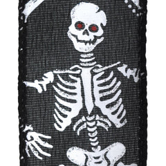 Halloween Paisley Skull Satin Wired Ribbon, 10-yard