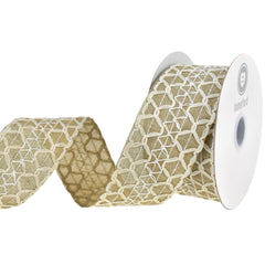 Scallop Weave Burlap Faux Linen Wired Ribbon, 2-1/2-inch, 10-yard