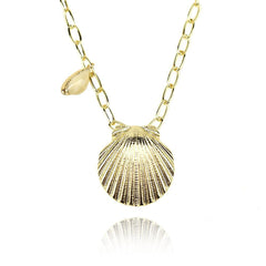Seashell Pendant Chain Necklace, 15-Inch