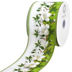 Magnolia Stripe Satin Wired Ribbon, 10-yard