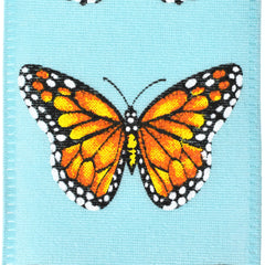 Spring Monarch Butterfly Faux Linen Wired Ribbon, 2-1/2-inch, 10-yard