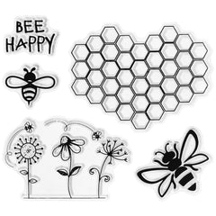 Bee Happy Reusable Craft Stamps, 2-1/2-inch, 10-piece