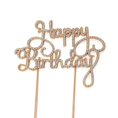Metal Rhinestone Celebration Cake Toppers