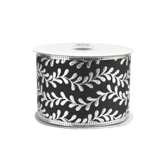 Christmas Embossed Vines Metallic Edge Wired Ribbon, 10-yard