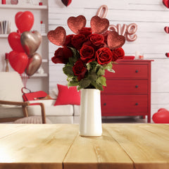 Valentine's Foam Glitter Heart Picks