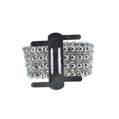 Corsage Wristlet with Pearl and Rhinestone Band, 1-1/8-Inch