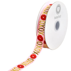 Valentine's XOXO Lips Grosgrain Ribbon, 10-yard