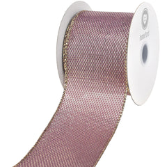 Christmas Iced Metallic Shiny Woven Wired Ribbon, 2-1/2-inch, 10-yard