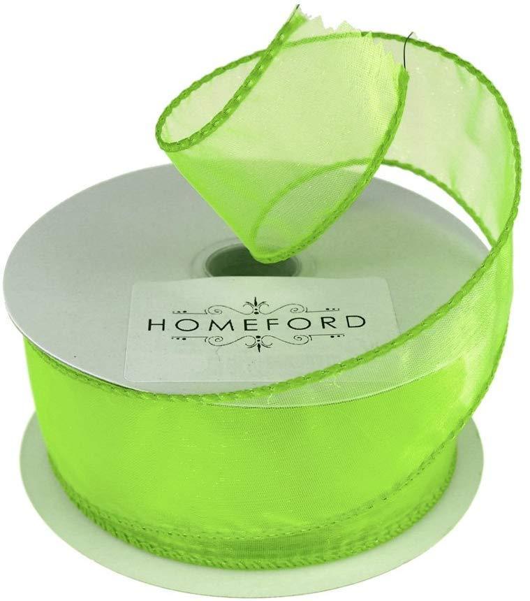 Sheer Organza Wired Edge Ribbon, 1-1/2-inch, 10-yard