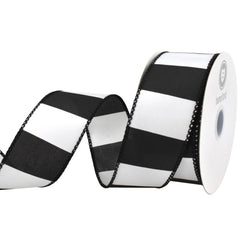Classic Wide Horizontal Stripes Wired Ribbon, 10-yard