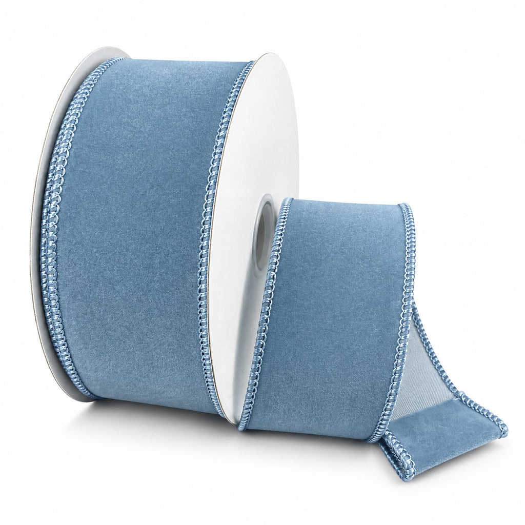 Flat Velvet Wired Ribbon, 10-yard