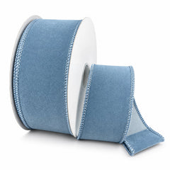 Flat Velvet Wired Ribbon, 10-yard