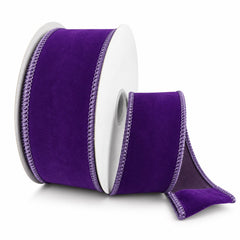 Flat Velvet Wired Ribbon, 10-yard