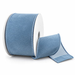 Flat Velvet Wired Ribbon, 10-yard